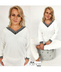 DRES WELUROWY ADA BIAŁY Z OZDOBNYM ŚCIĄGACZEM
