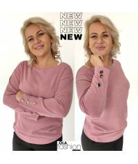 Sweterek Miranda II pudrowy róż guziki