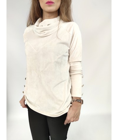 Bluza Krysia z golfem śmietankowa