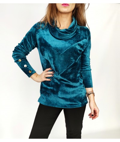 Bluza Krysia z golfem szmaragdowa