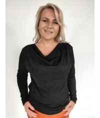 Sweterek Miranda dekolt woda czarny