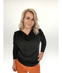 Sweterek Miranda dekolt woda czarny