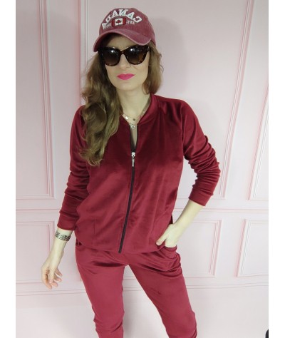 Dres welurowy Renata bordo