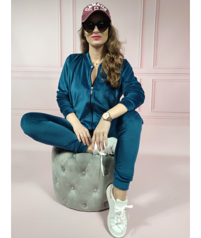 Dres welurowy Renata morski
