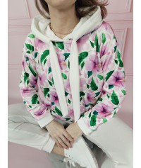 BLUZA AGNIESZKA kwiaty biała