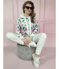 BLUZA AGNIESZKA kwiaty biała