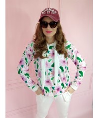 BLUZA AGNIESZKA kwiaty biała