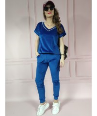 Dres welurowy Jola z haftem chaber
