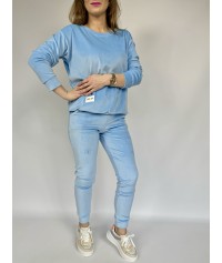 Dres welurowy KSENIA błękitny