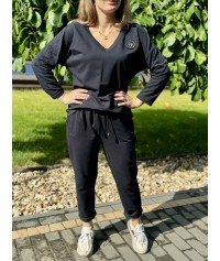Komplet bawełniany ALEKSANDRA granatowy