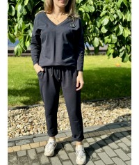Komplet bawełniany ALEKSANDRA granatowy