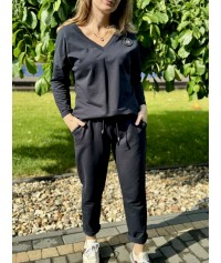 Komplet bawełniany ALEKSANDRA granatowy