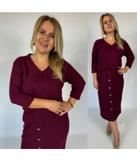 Komplet sweterkowy JULIA bordowy