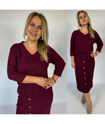 Komplet sweterkowy JULIA bordowy