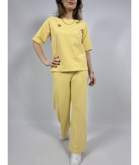 Komlet bawełniany REGLAN bananowy